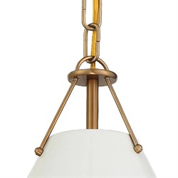 Isaiah Updated Traditional White Steel Shade 1 Light Mini Pendant|