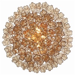 Corin Updated Traditional Amber Glass Aged Brass 20 Light Chandelier|