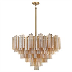 Corin Updated Traditional Amber Glass 16 Light Chandelier|