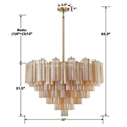 Corin Updated Traditional Amber Glass 16 Light Chandelier|