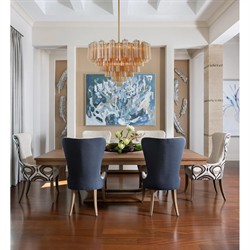 Corin Updated Traditional Amber Glass 16 Light Chandelier|