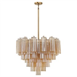 Corin Updated Traditional Amber Glass 12 Light Chandelier|