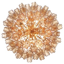 Corin Updated Traditional Amber Glass 12 Light Chandelier|