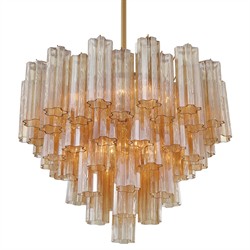 Corin Updated Traditional Amber Glass 12 Light Chandelier|