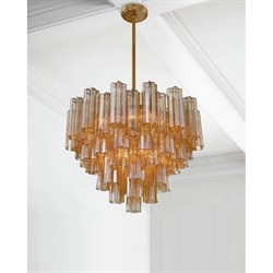 Corin Updated Traditional Amber Glass 12 Light Chandelier|