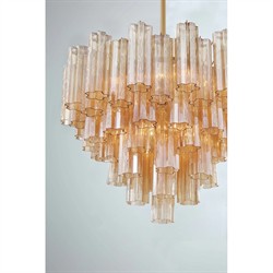 Corin Updated Traditional Amber Glass 12 Light Chandelier|