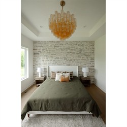 Corin Updated Traditional Amber Glass 12 Light Chandelier|