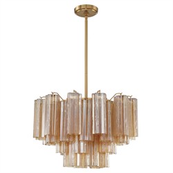 Corin Updated Traditional Amber Glass 9 Light Chandelier|
