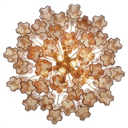 Corin Updated Traditional Amber Glass 9 Light Chandelier|