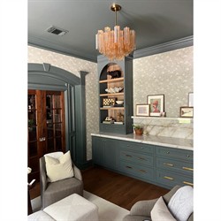 Corin Updated Traditional Amber Glass 9 Light Chandelier|