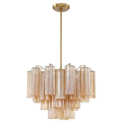 Corin Updated Traditional Amber Glass 6 Light Chandelier|