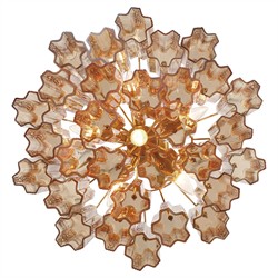 Corin Updated Traditional Amber Glass 6 Light Chandelier|