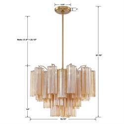 Corin Updated Traditional Amber Glass 6 Light Chandelier|