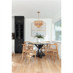 Corin Updated Traditional Amber Glass 6 Light Chandelier|