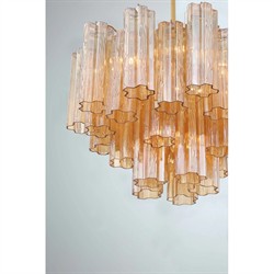 Corin Updated Traditional Amber Glass 6 Light Chandelier|
