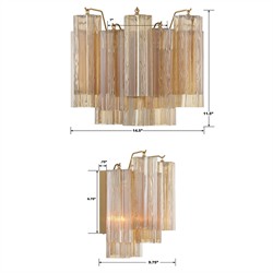 Corin Updated Traditional Amber Glass Sconce - Small|