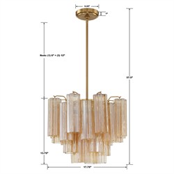 Corin Updated Traditional Amber Glass 4 Light Chandelier|