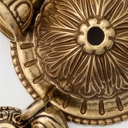 Cassandra Updated Traditional Crystal Bowl Brass 2 Light Semi Flush Mount|