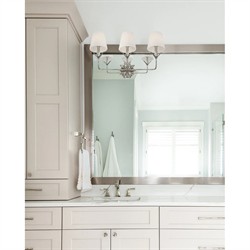 Liora Traditional White Silk Shade Antique Silver 3 Light Bath Sconce|