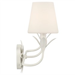 Liora Updated Traditional White Silk Shade Steel 3 Light Bath Sconce|