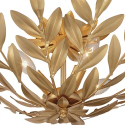 Liora Updated Traditional Antique Gold Leaf Steel 4 Light Semi Flush Mount|