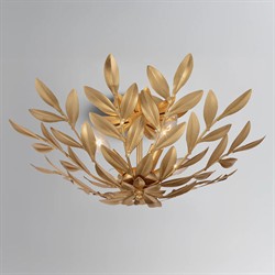 Liora Updated Traditional Antique Gold Leaf Steel 4 Light Semi Flush Mount|