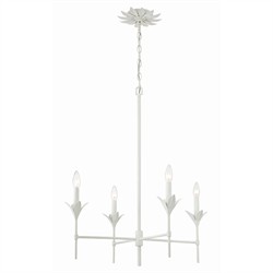 Liora Updated Traditional White Silk Shade Matte White Chandelier|