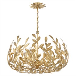 Liora Updated Traditional Antique Gold Leaf Steel 6 Light Chandelier|