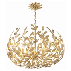 Liora Updated Traditional Antique Gold Leaf Steel 6 Light Chandelier|