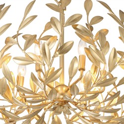 Liora Updated Traditional Antique Gold Leaf Steel 6 Light Chandelier|