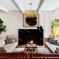 Liora Updated Traditional Antique Gold Leaf Steel 6 Light Chandelier|