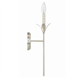Liora Traditional White Silk Shade Antique Silver 1 Light Wallchiere Sconce|