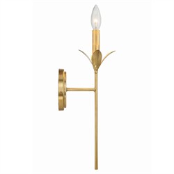 Liora Traditional White Silk Shade Antique Gold 1 Light Wallchiere Sconce|