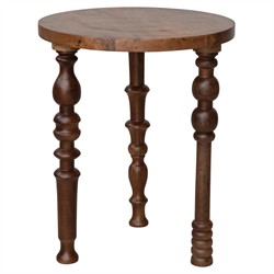 Lael Modern Classic Brown Mango Wood Round End Table|
