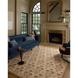 Sophia Updated Traditional Beige Jute Vintage Floral Patterned Rug - 3'6"x5'6"|