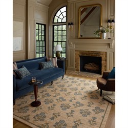 Rue Updated Traditional Beige Jute Floral Patterned Rug - 3'6"x5'6"|