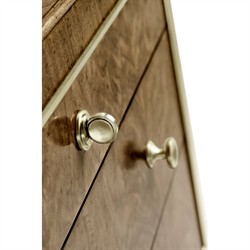 Whitaker Modern Classic Brown Walnut Swirl Wide Nightstand|