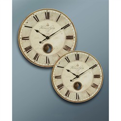 Holland Updated Traditional Beige Antique Round Wall Clock|