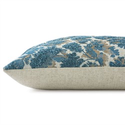 Reese Marine Blue Embroidered Throw Pillow - 22x22|