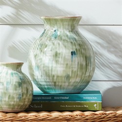 Luka Coastal Green Stoneware Bud Decorative Table Vase|