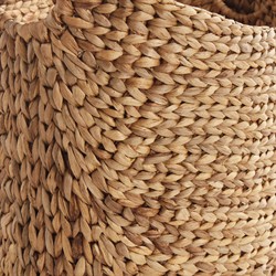Josephine Coastal Beach Natural Water Hyacinth Woven Floor Basket - Set of 2|