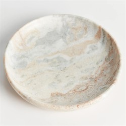 Elysia Updated Traditional Matte Brown Marble Round Decorative Tray|