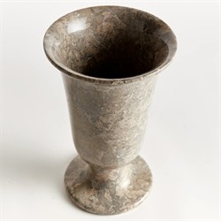 Clara French Country Grey Marble Footed Table Vase|