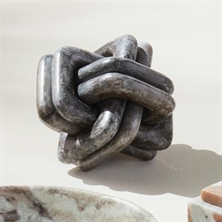 Amira Modern Classic Grey Marble Knot Decorative Sculpture|