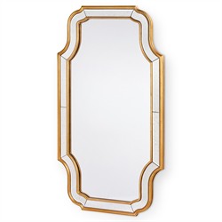 Boleyn French Country Gold Leaf Metal Arched Antique Wall Mirror - Small|