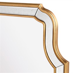 Boleyn French Country Gold Leaf Metal Arched Antique Wall Mirror - Small|