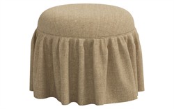 Rochelle Honeycomb Linen Skirted Ottoman|