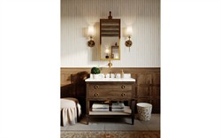 Rochelle Honeycomb Linen Skirted Ottoman|