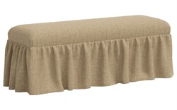 Wyndell Honeycomb Linen Skirted Bench|