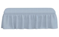 Wyndell Cambridge Blue Striped Cotton Skirted Bench|